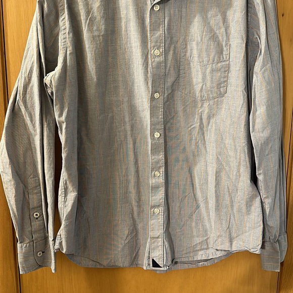 Untuckit Men’s Pinstripe Button Down Shirt Cotton Blue Size Large - Picture 5 of 11